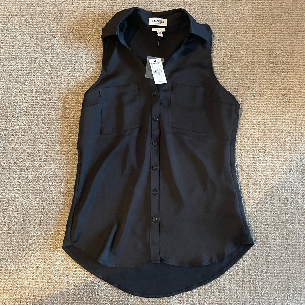 Express Portofino Slim Button Down Dress Top XXS
